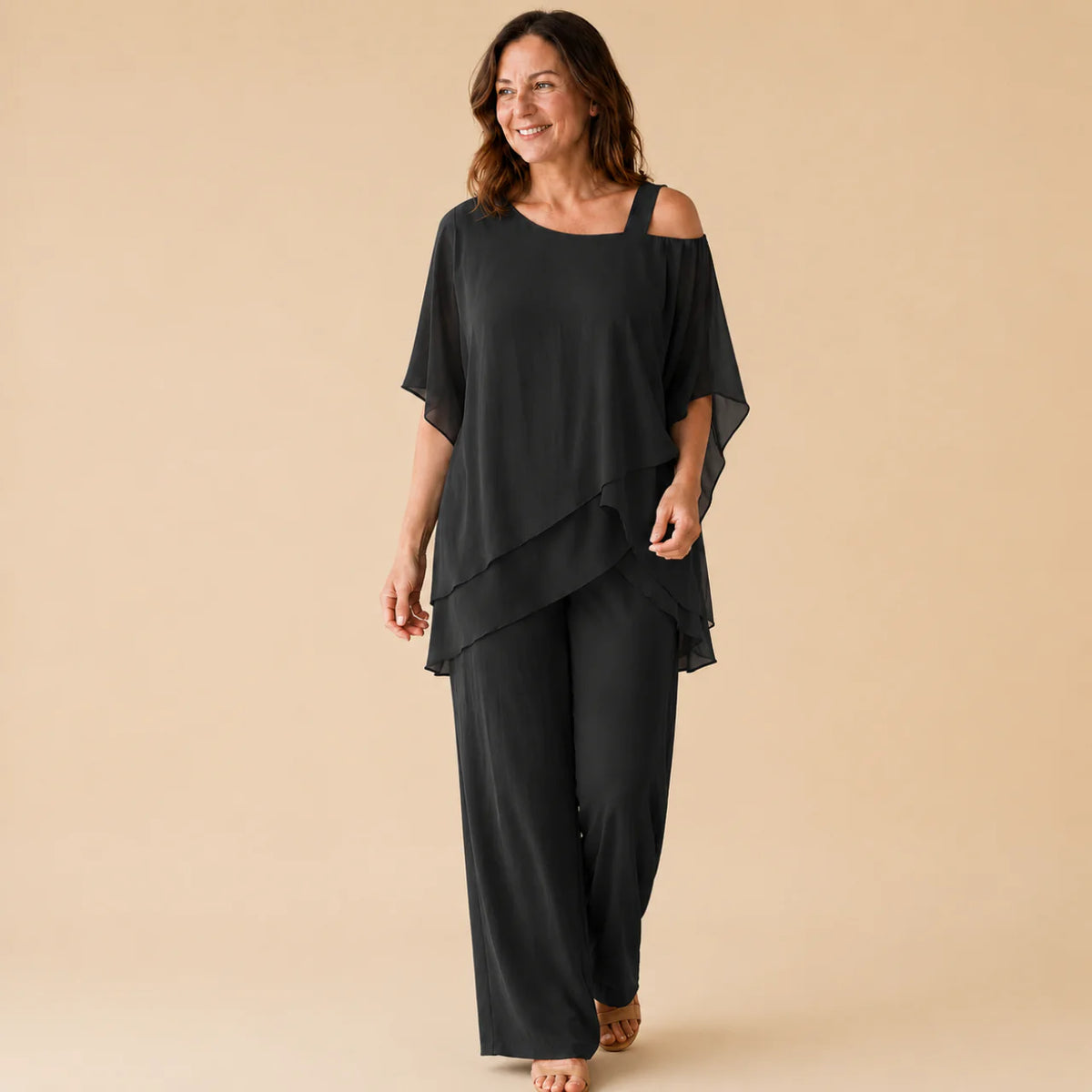 Ensemble, Tenue Élégante Légère Fluide Deux Pièces