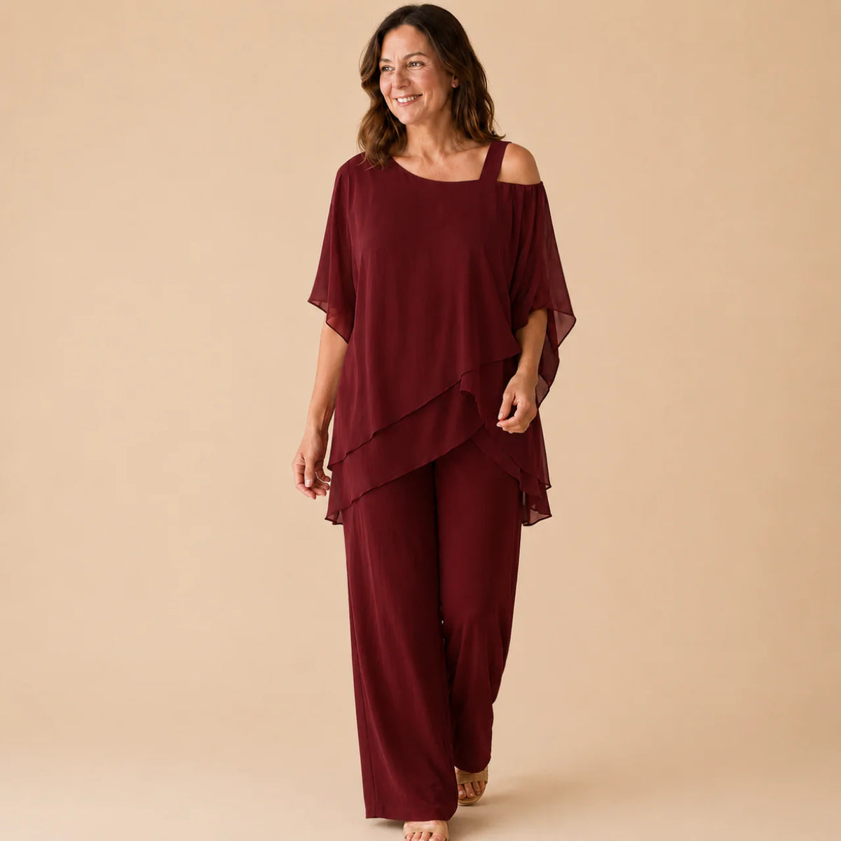 Ensemble, Tenue Élégante Légère Fluide Deux Pièces
